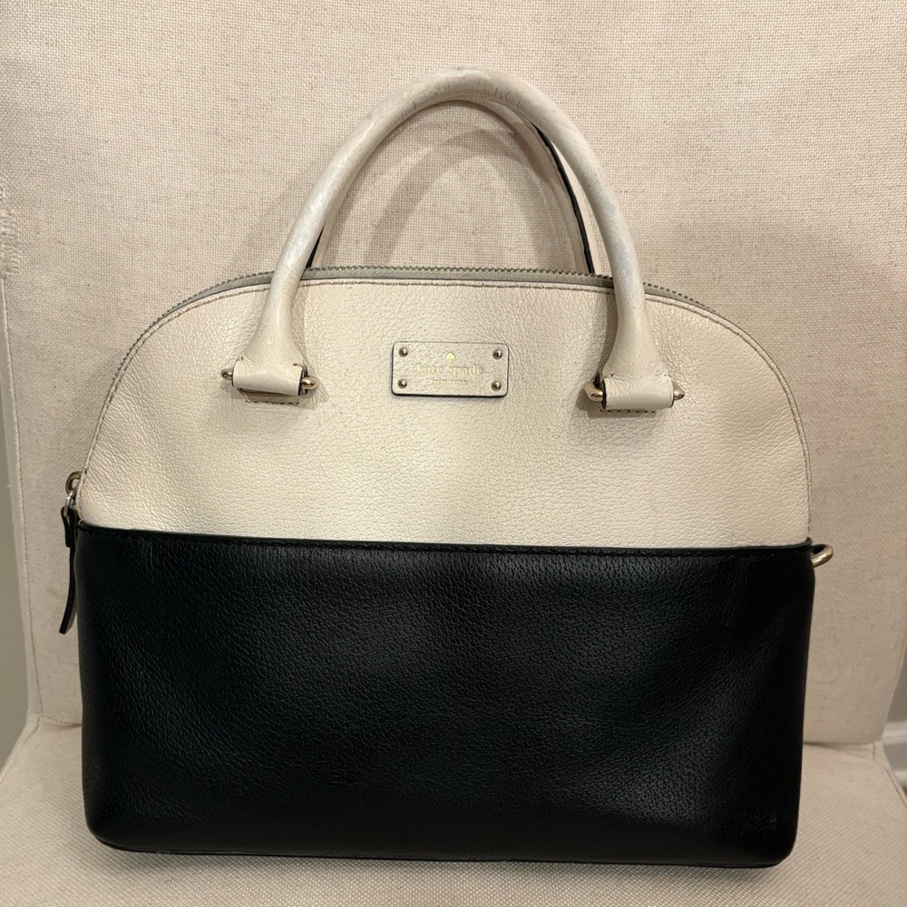 kate spade Black and Cream Two-Tone Dome Satchel